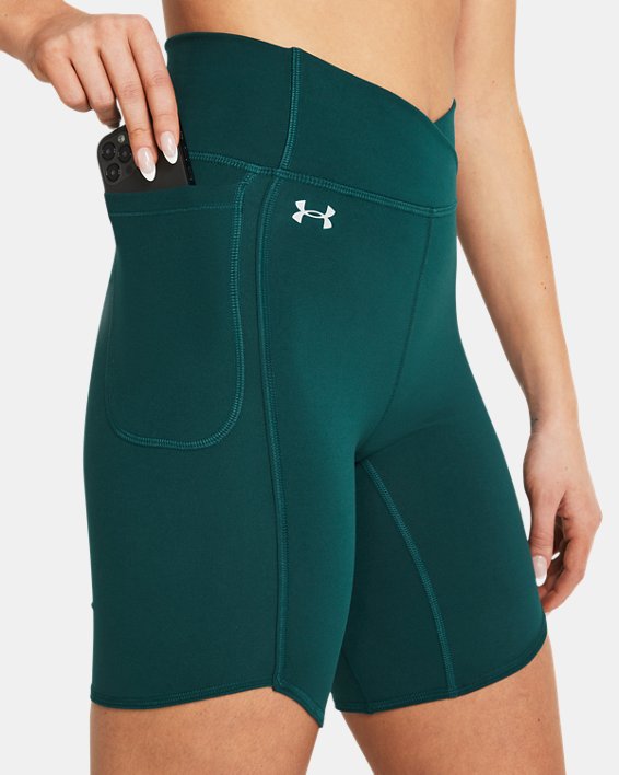 Women's UA Motion Crossover Bike Shorts in Blue image number 3